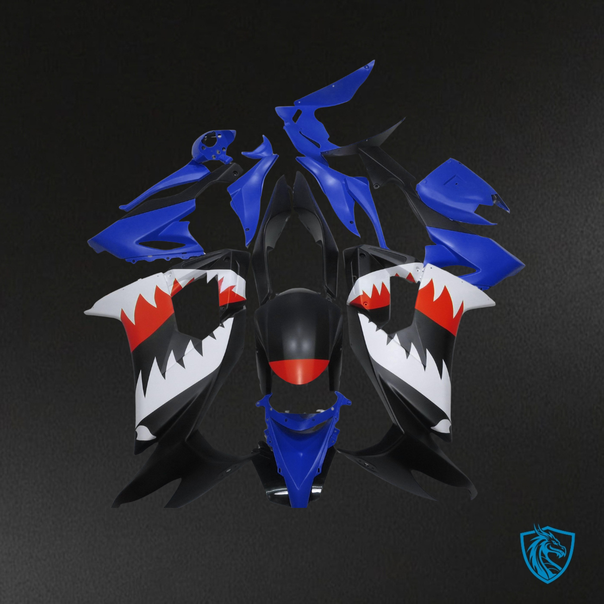 Kawasaki ZX10R (2008-2010) Shark Blue, Black & White Fairing Kit | ABS Bodywork
