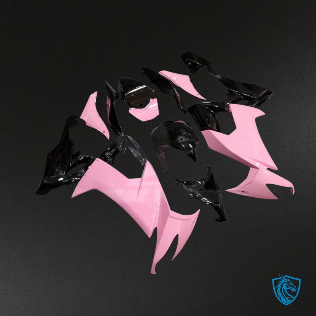 Kawasaki ZX10R (2008-2010) Black & Pink - Custom ABS Fairing Kit