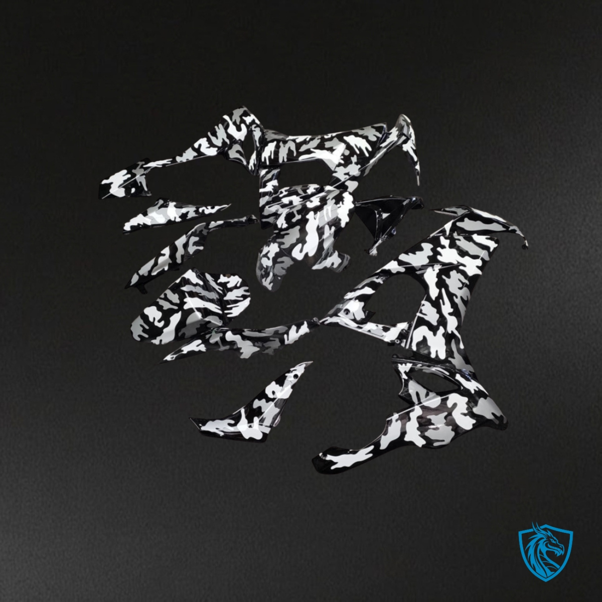 Kawasaki ZX10R (2008-2010) Black & White - MERGEment Motorcycle Fairings Kit