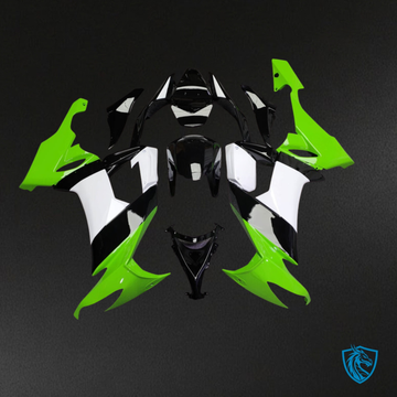 Kawasaki ZX10R (2008-2010) Green, White & Black Fairing Kit - Aftermarket ABS Bodywork