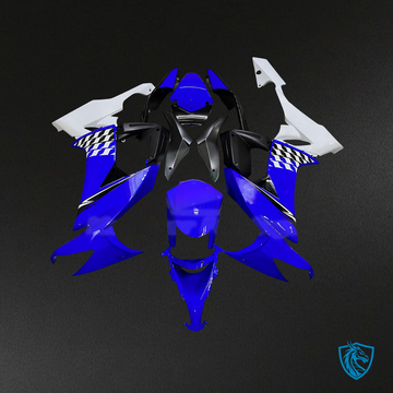Kawasaki ZX10R (2008-2010) Gloss Blue, White & Black - Custom ABS Fairing Kit