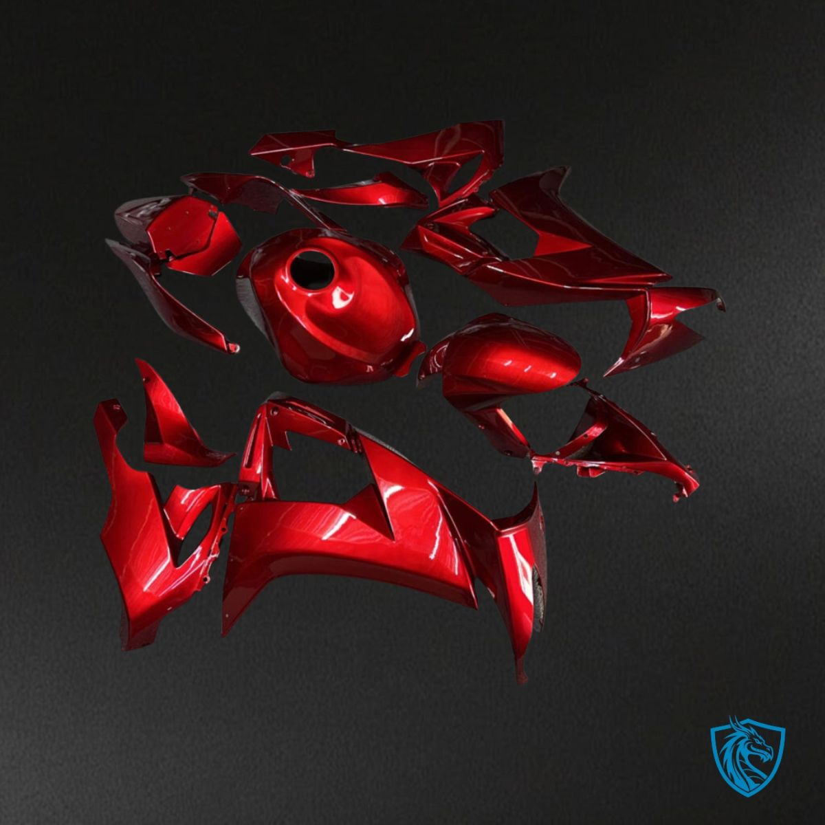 Kawasaki ZX10R (2008-2010) Gloss Candy Red & Black Fairing Kit | ABS Bodywork