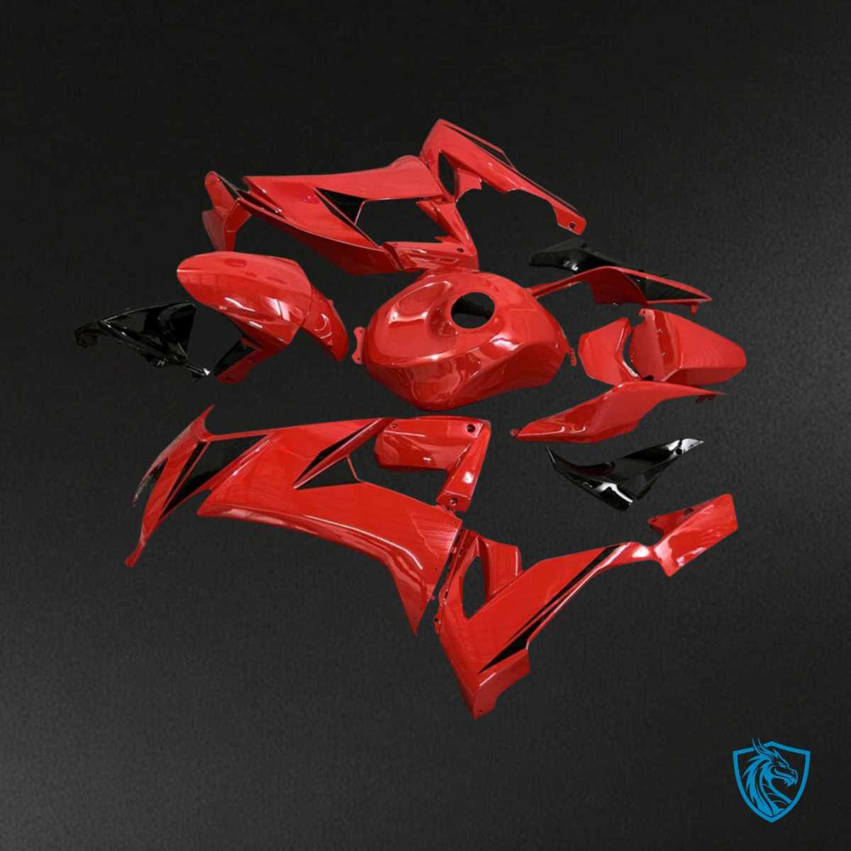 Kawasaki ZX10R (2008-2010) Gloss Red & Black - MERGEment Motorcycle Fairings Kit