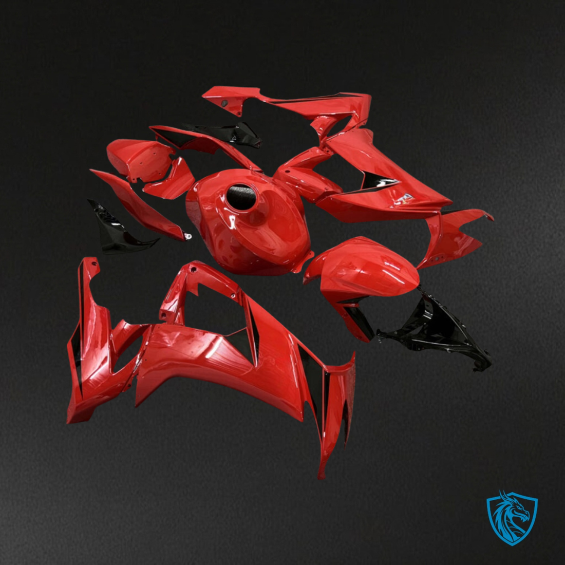 Kawasaki ZX10R (2008-2010) Gloss Red & Black - MERGEment Motorcycle Fairings Kit
