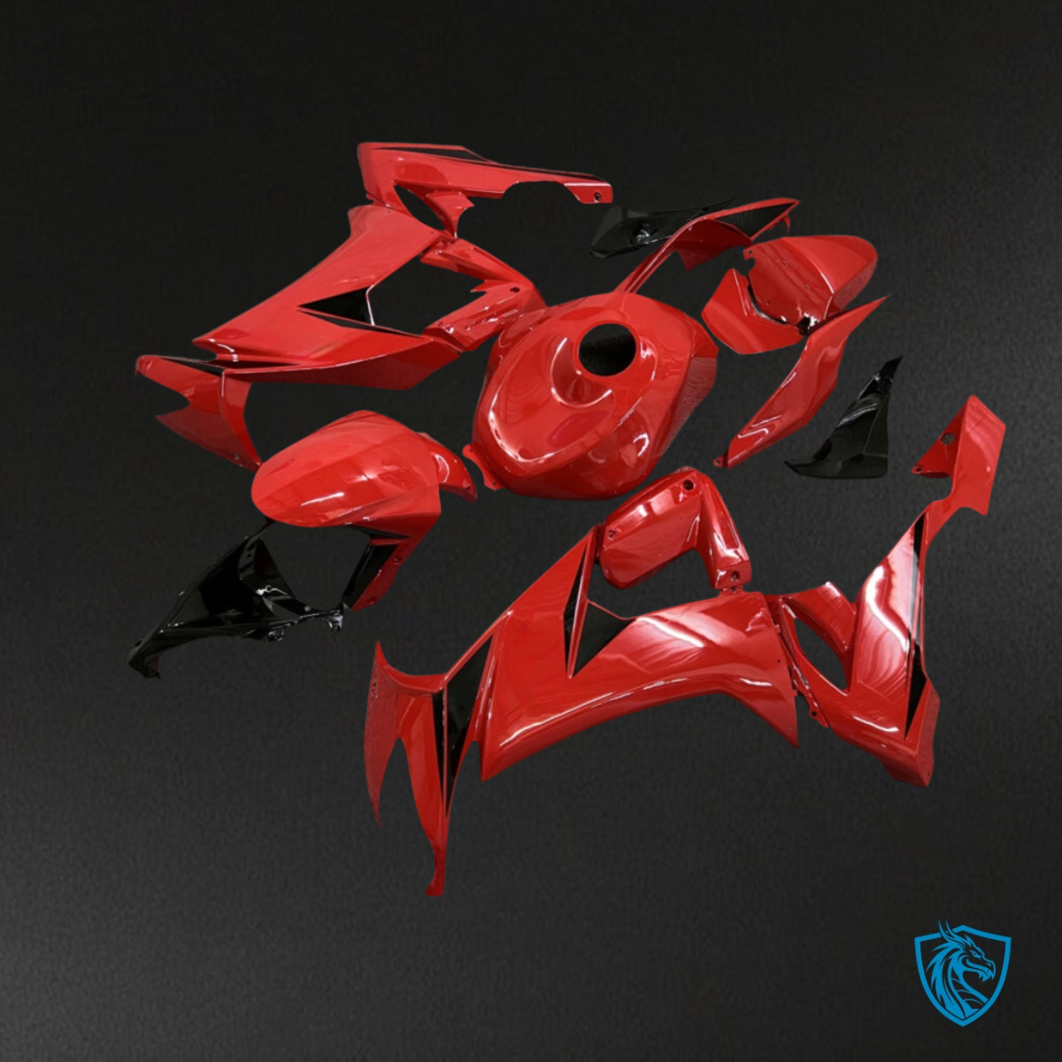 Kawasaki ZX10R (2008-2010) Gloss Red & Black - MERGEment Motorcycle Fairings Kit