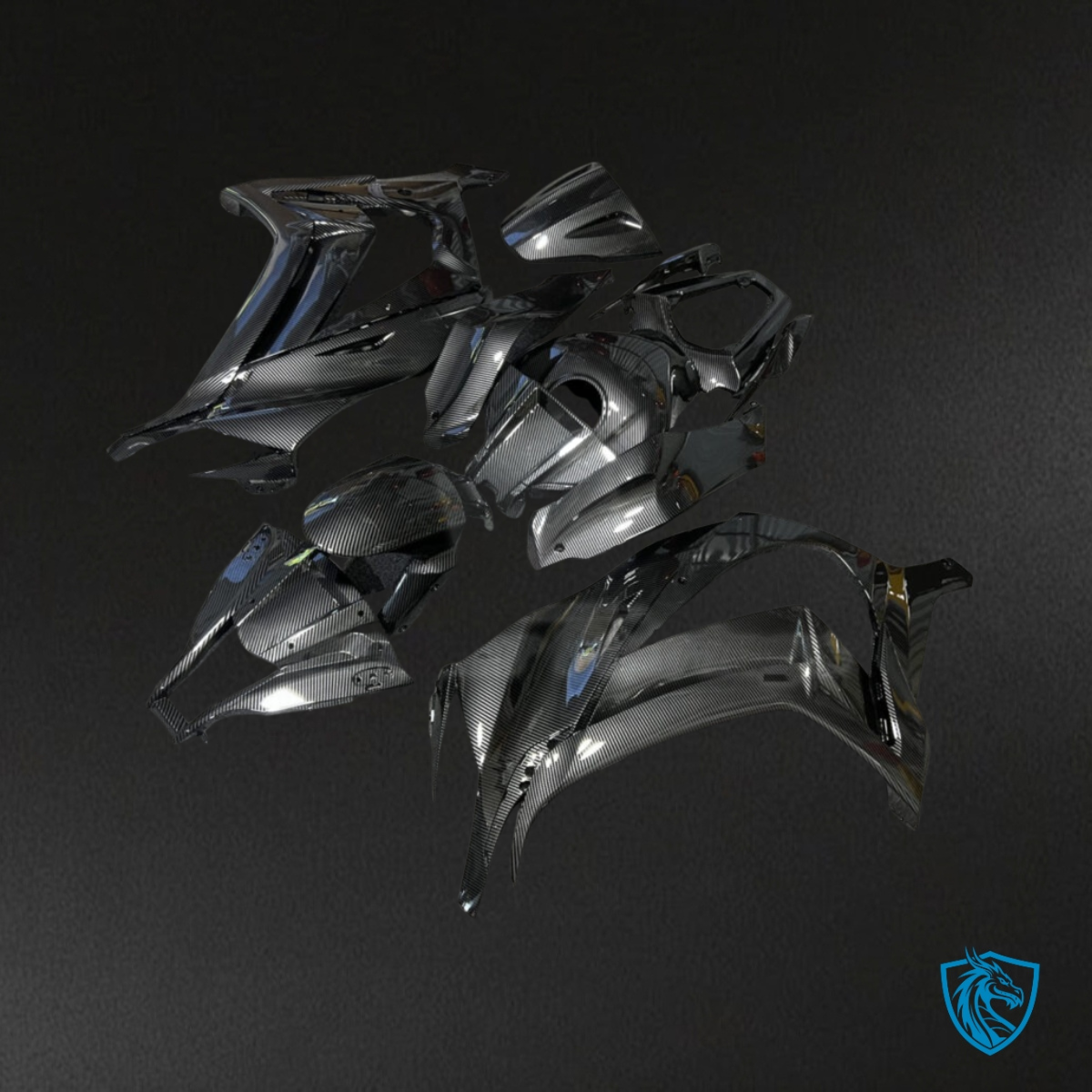 Kawasaki ZX10R (2011-2015) Black Carbon Fiber Style - Custom ABS Fairing Kit