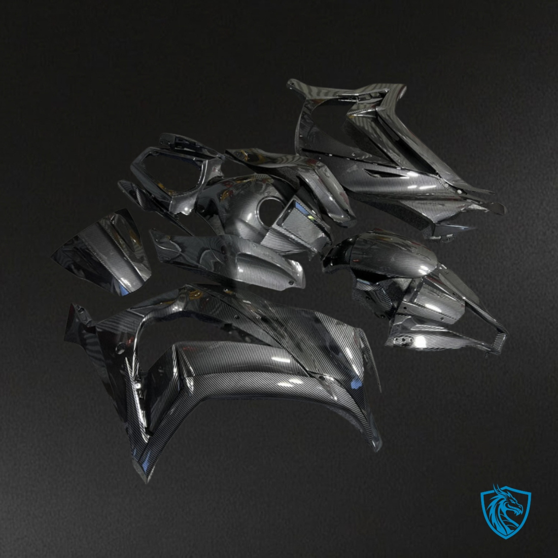 Kawasaki ZX10R (2011-2015) Black Carbon Fiber Style - Custom ABS Fairing Kit
