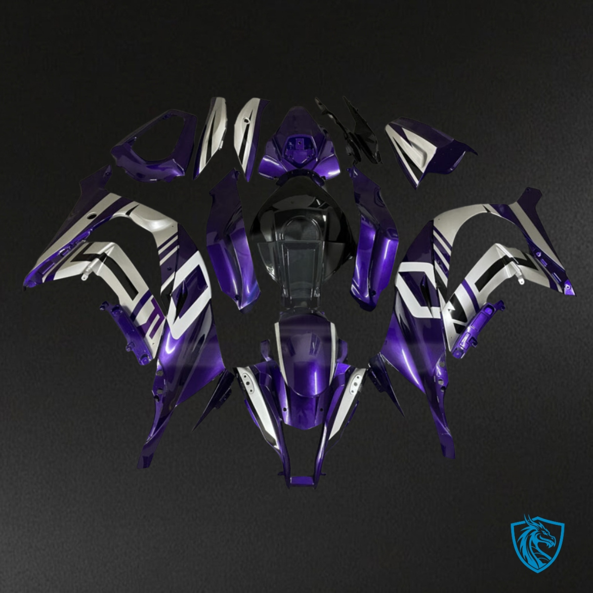 Kawasaki ZX10R (2011-2015) Gloss Purple & Gray Fairing Kit - Aftermarket ABS Bodywork
