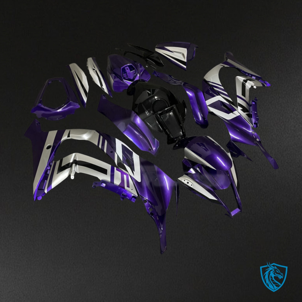 Kawasaki ZX10R (2011-2015) Gloss Purple & Gray Fairing Kit - Aftermarket ABS Bodywork