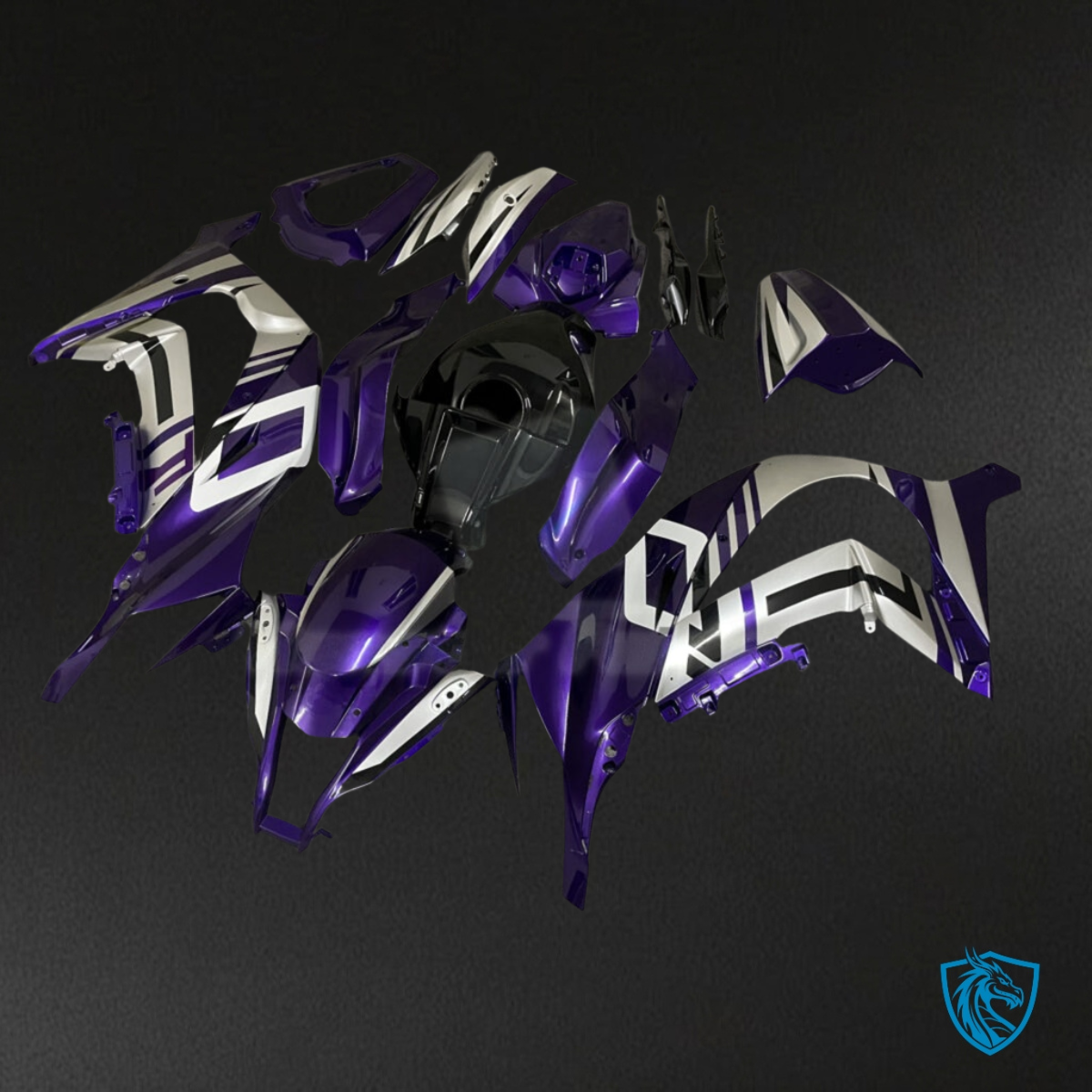 Kawasaki ZX10R (2011-2015) Gloss Purple & Gray Fairing Kit - Aftermarket ABS Bodywork