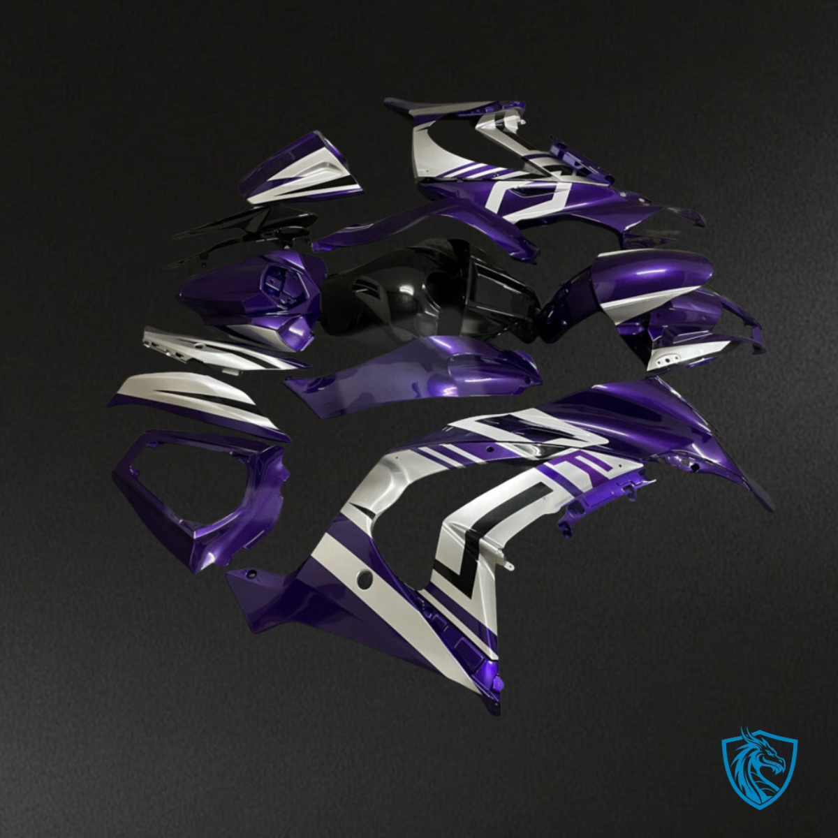 Kawasaki ZX10R (2011-2015) Gloss Purple & Gray Fairing Kit - Aftermarket ABS Bodywork