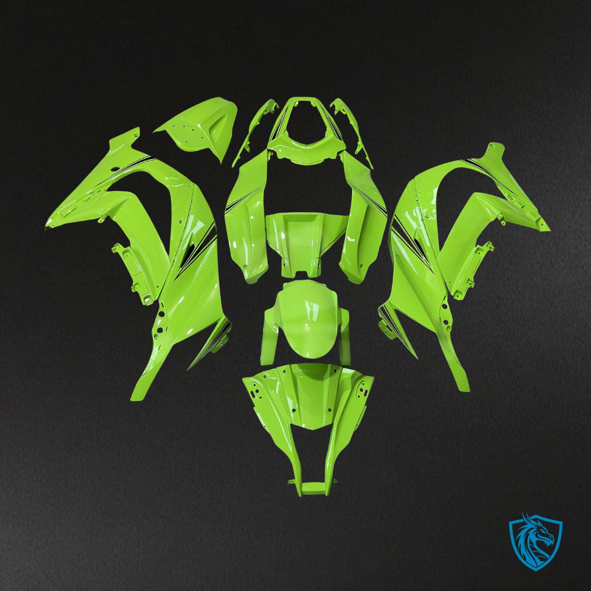 Kawasaki ZX10R (2011-2015) Gloss Green - MERGEment Motorcycle Fairings Kit
