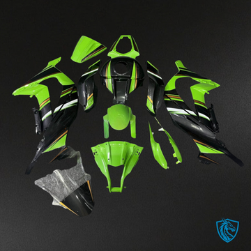 Kawasaki ZX10R (2011-2015) Gloss Green & Black Carbon Fiber - Custom ABS Fairing Kit