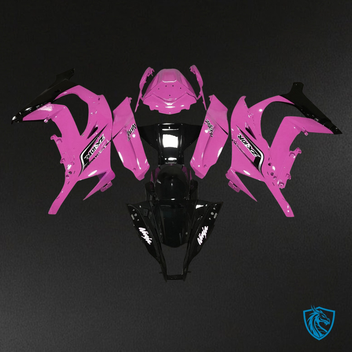 Kawasaki ZX10R (2011-2015) Gloss Pink & Black Fairing Kit - Aftermarket ABS Bodywork