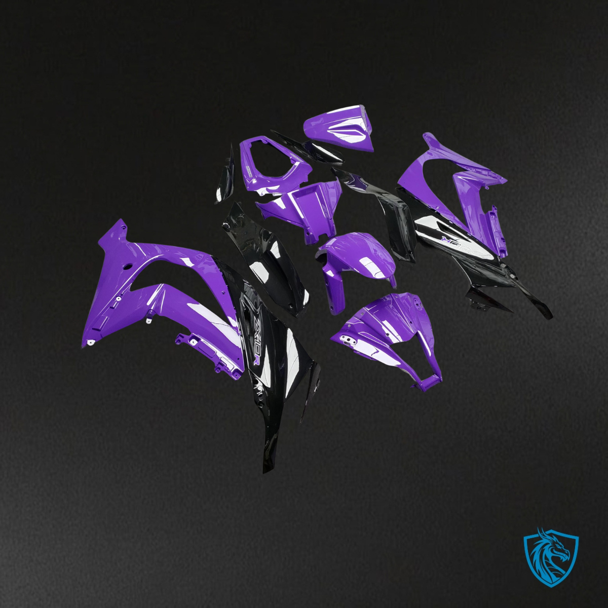 Kawasaki ZX10R (2011-2015) Gloss Purple, White & Black Fairing Kit | ABS Bodywork