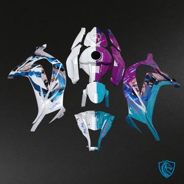 Kawasaki ZX10R (2011-2015) Gloss White, Purple & Light Blue Fairing Kit - Aftermarket ABS Bodywork