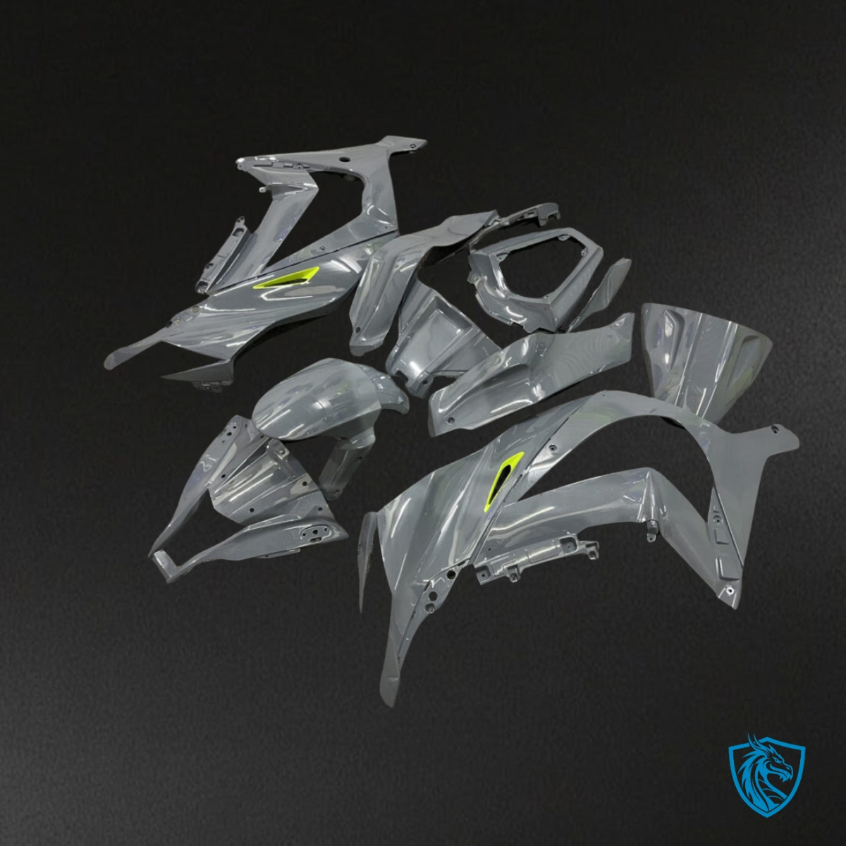 Kawasaki ZX10R (2011-2015) Nardo Grey & Green Fairing Kit - Aftermarket ABS Bodywork