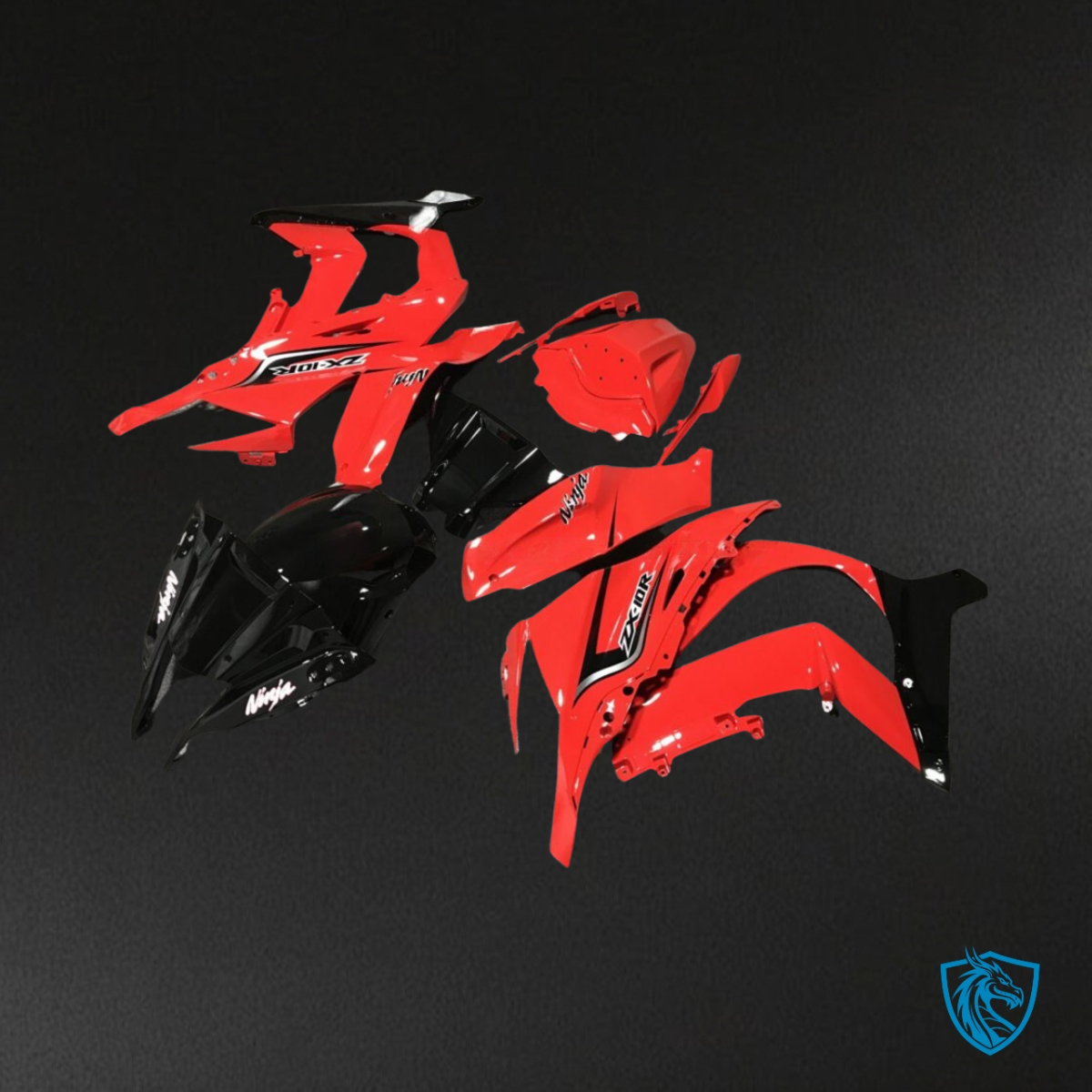 Kawasaki ZX10R (2011-2015) Red & Black Fairing Kit - Aftermarket ABS Bodywork