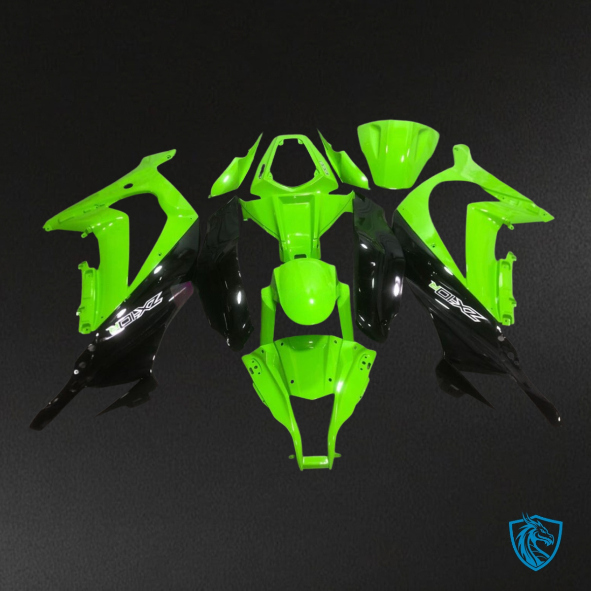Kawasaki ZX10R (2016-2020) Bright Green & Black - MERGEment Motorcycle Fairings Kit