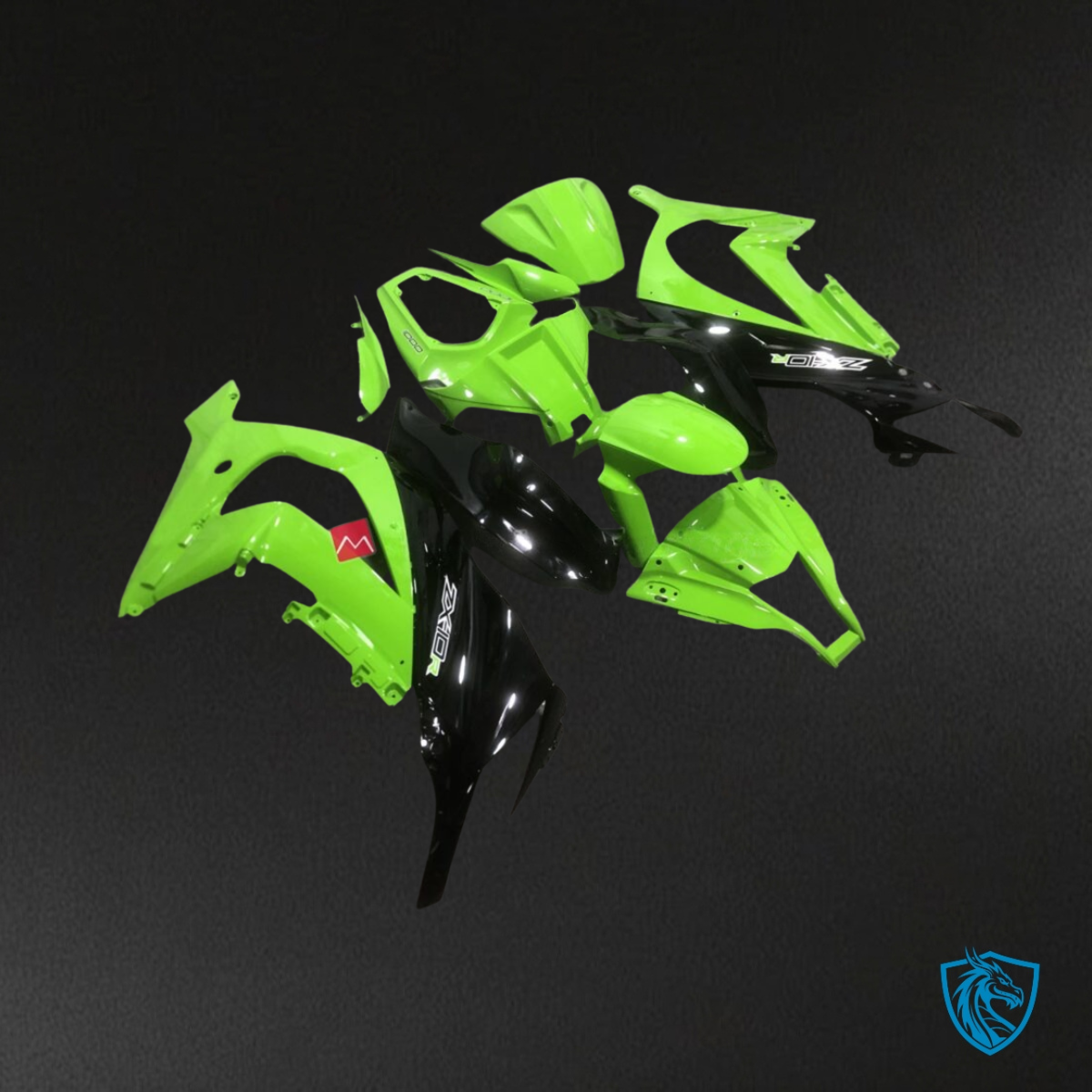 Kawasaki ZX10R (2016-2020) Bright Green & Black - MERGEment Motorcycle Fairings Kit