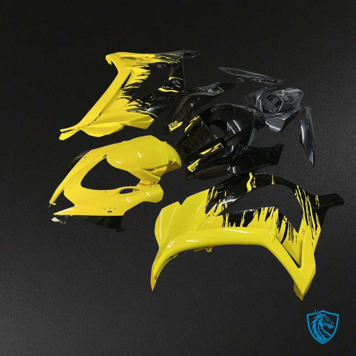 Kawasaki ZX10R (2016-2020) Gloss Black & Yellow - MERGEment Motorcycle Fairings Kit
