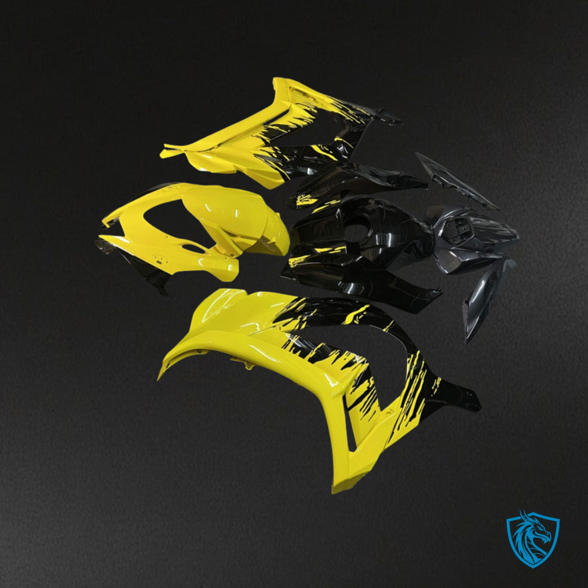 Kawasaki ZX10R (2016-2020) Gloss Black & Yellow - MERGEment Motorcycle Fairings Kit