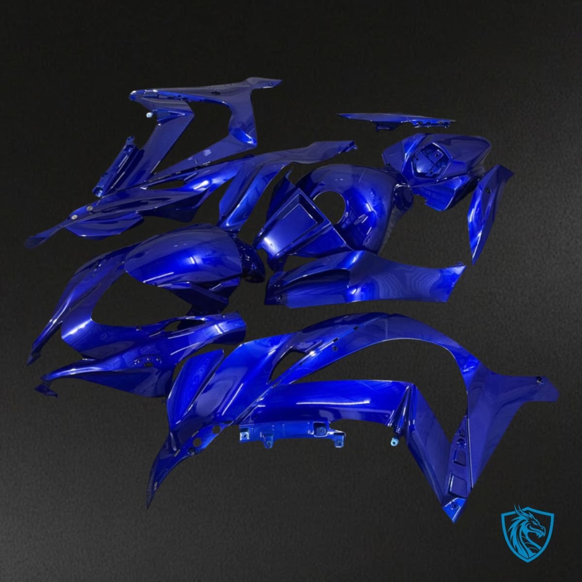Kawasaki ZX10R (2016-2020) Gloss Candy Blue & Black - Custom ABS Fairing Kit