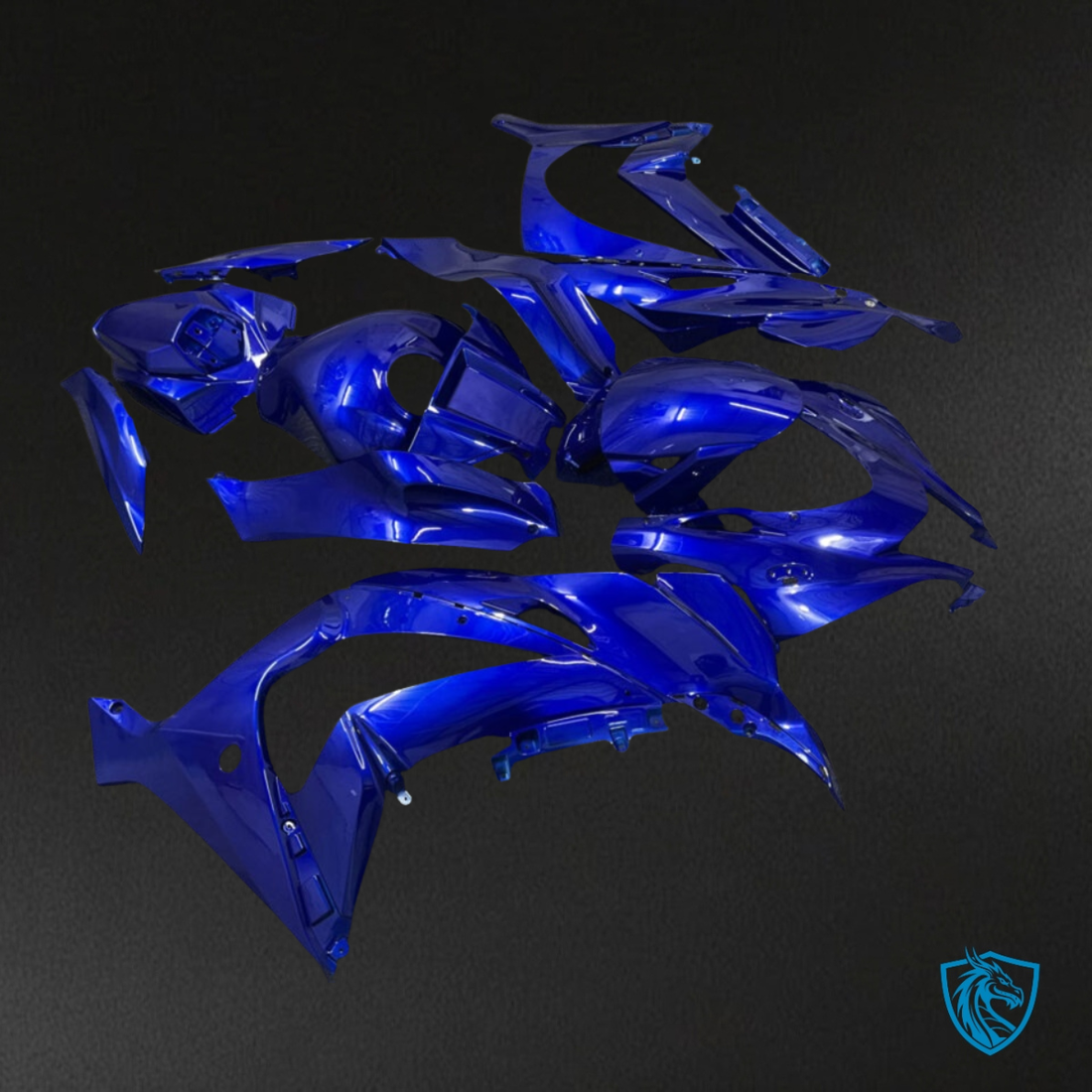 Kawasaki ZX10R (2016-2020) Gloss Candy Blue & Black - Custom ABS Fairing Kit