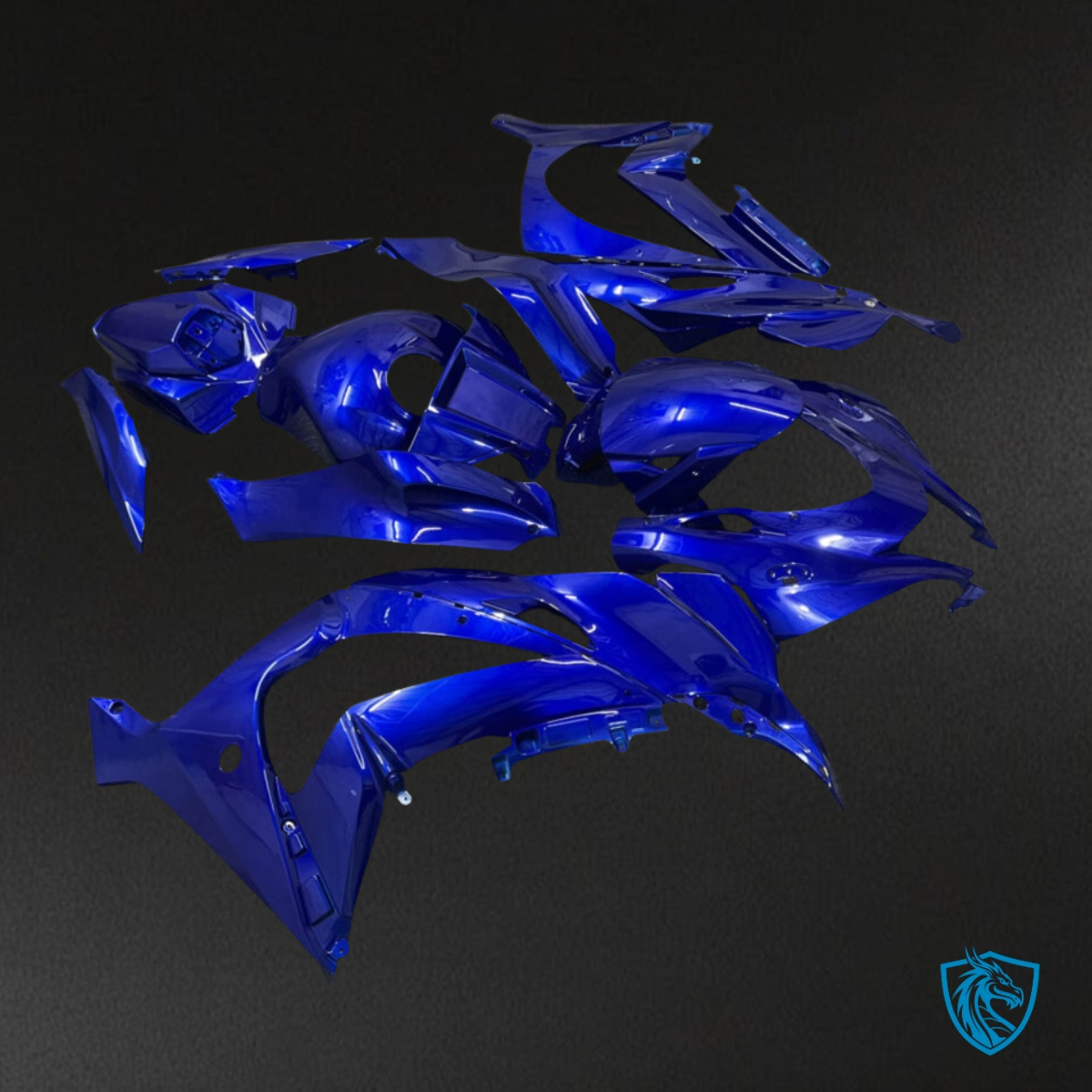Kawasaki ZX10R (2016-2020) Gloss Candy Blue & Black - Custom ABS Fairing Kit