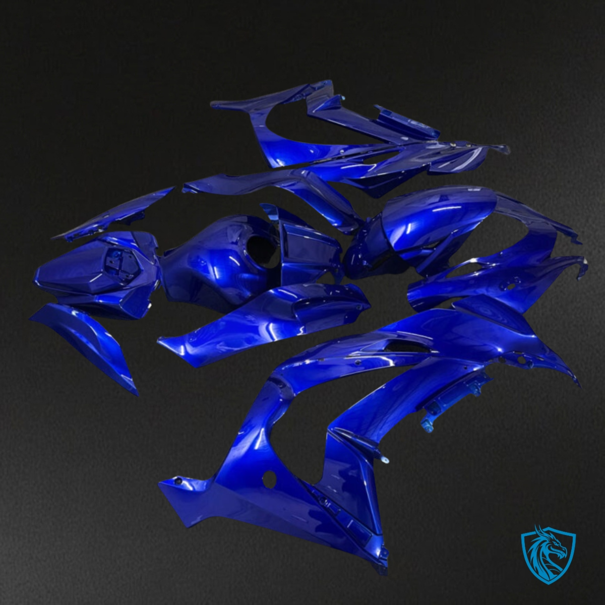 Kawasaki ZX10R (2016-2020) Gloss Candy Blue & Black - Custom ABS Fairing Kit