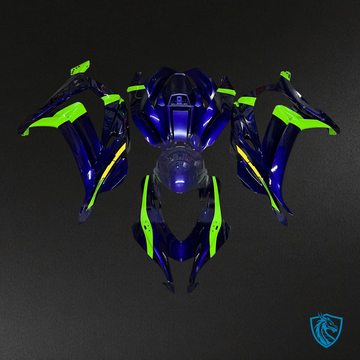 Kawasaki ZX10R (2016-2020) Gloss Deep Blue & Green Fairing Kit | ABS Bodywork