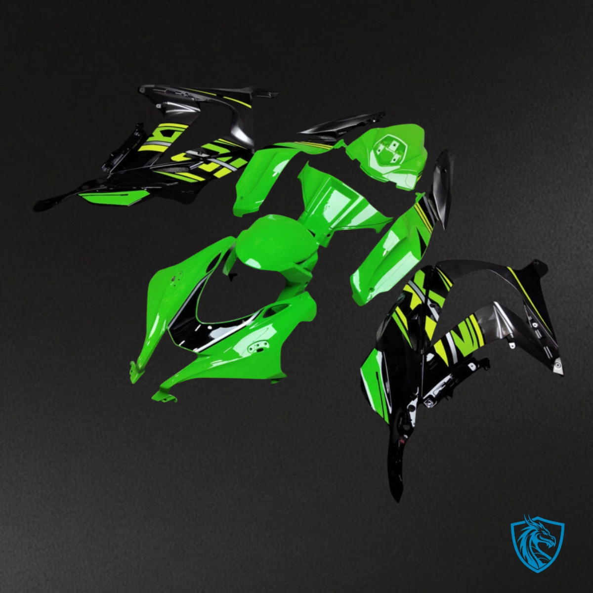 Kawasaki ZX10R (2016-2020) Gloss Green & Black Gray Fairing Kit | ABS Bodywork