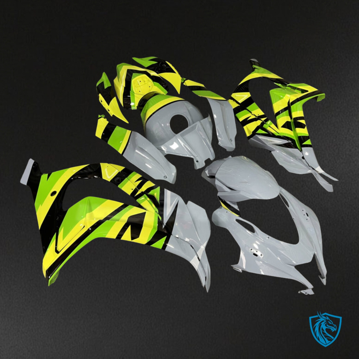 Kawasaki ZX10R (2016-2020) Gray, Yellow & Black Fairing Kit - Aftermarket ABS Bodywork