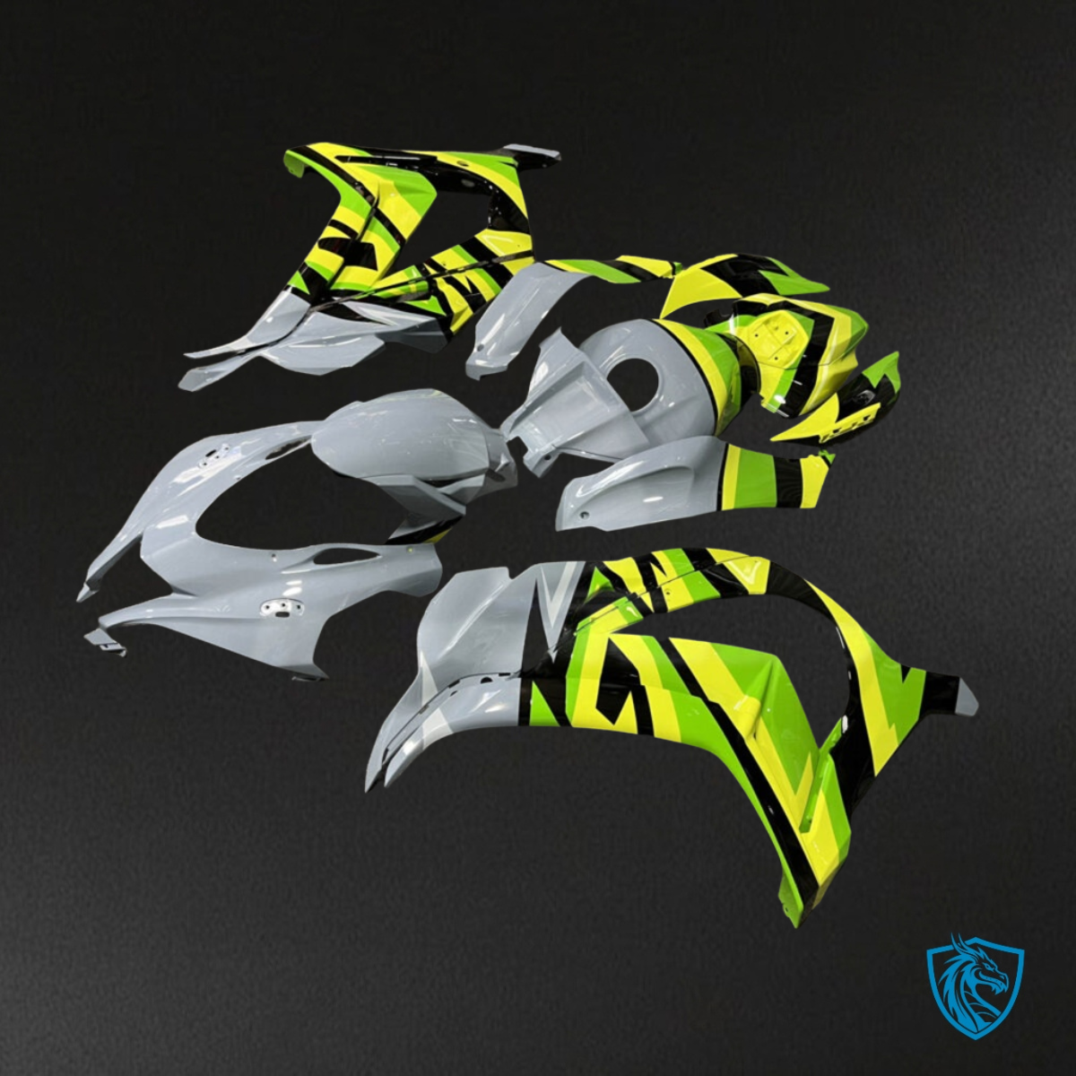 Kawasaki ZX10R (2016-2020) Gray, Yellow & Black Fairing Kit - Aftermarket ABS Bodywork