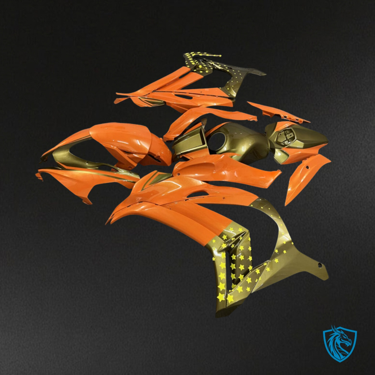 Kawasaki ZX10R (2016-2020) Gloss Orange & Gold - MERGEment Motorcycle Fairings Kit
