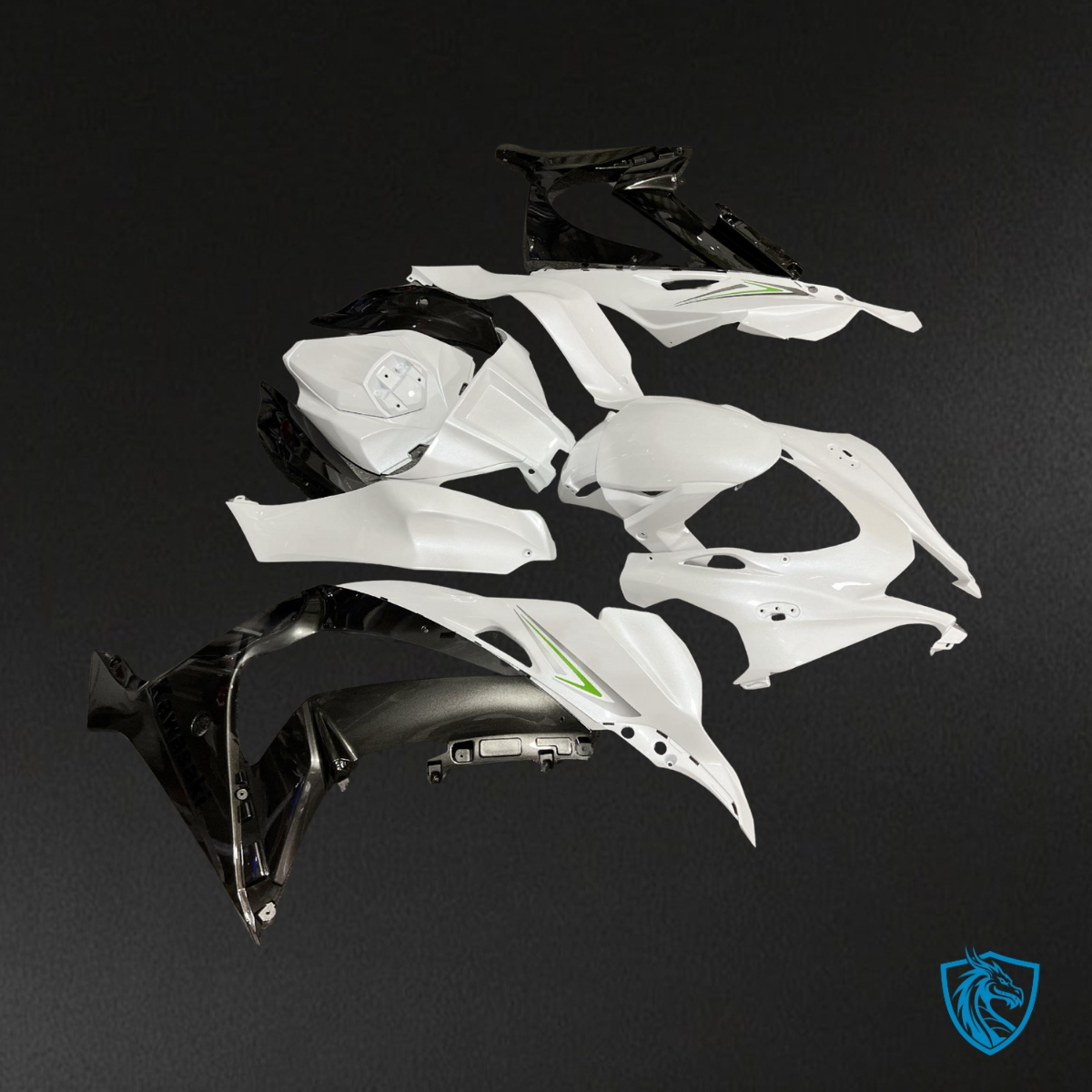 Kawasaki ZX10R (2016-2020) Gloss Pearl White & Black Fairing Kit | ABS Bodywork