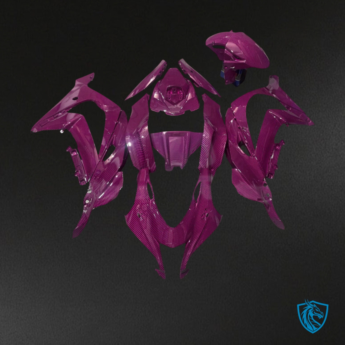 Kawasaki ZX10R (2016-2020) Gloss Pink Carbon Fiber Style - MERGEment Motorcycle Fairings Kit