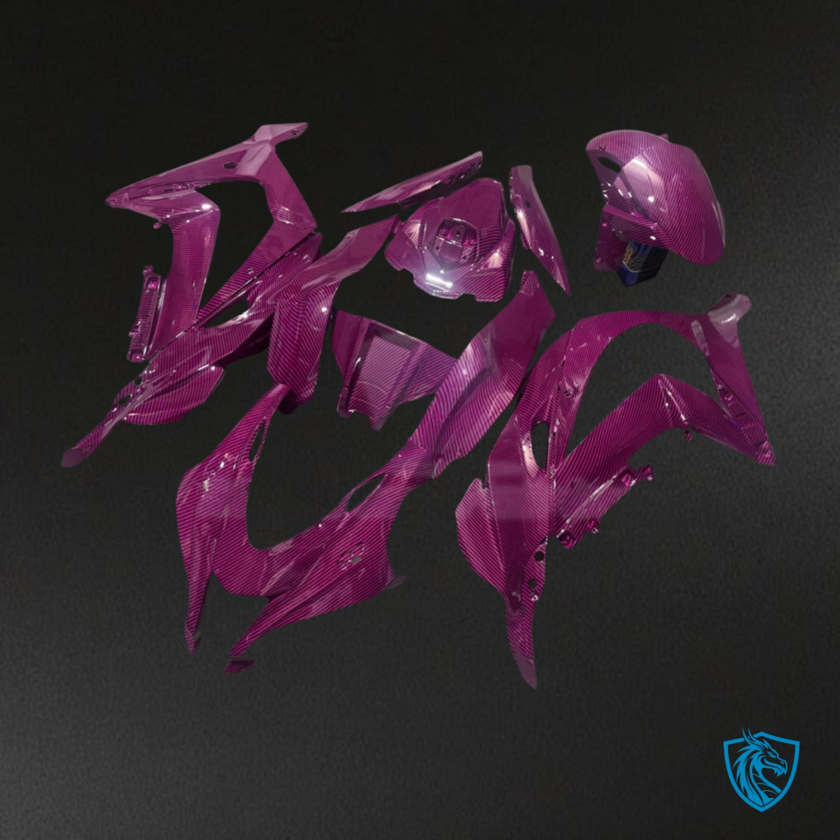 Kawasaki ZX10R (2016-2020) Gloss Pink Carbon Fiber Style - MERGEment Motorcycle Fairings Kit