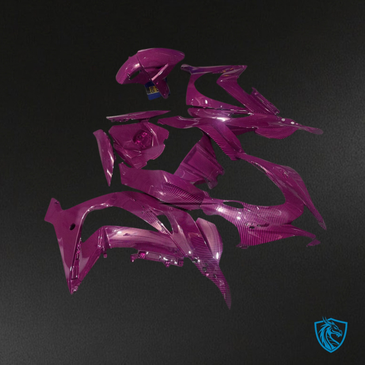 Kawasaki ZX10R (2016-2020) Gloss Pink Carbon Fiber Style - MERGEment Motorcycle Fairings Kit