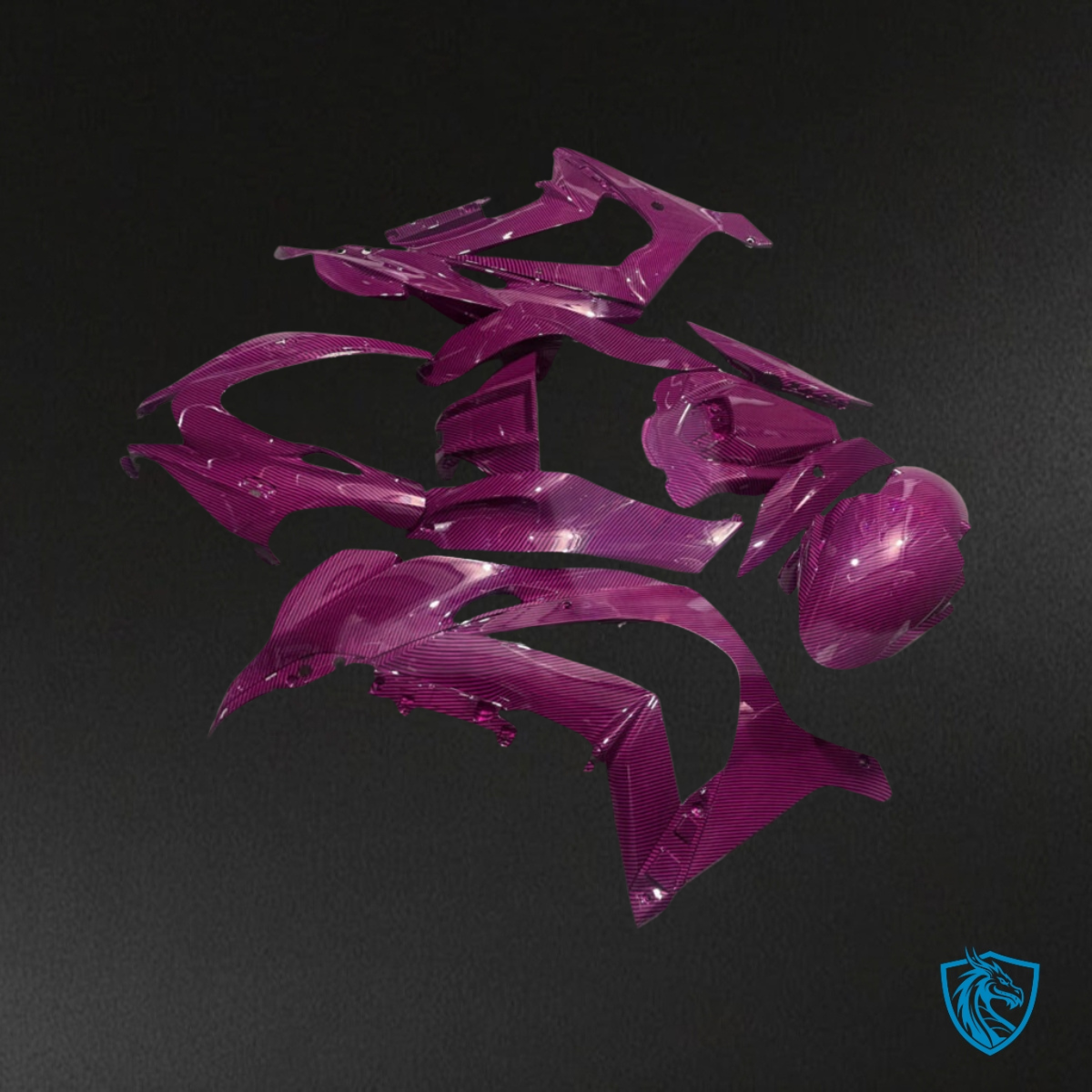 Kawasaki ZX10R (2016-2020) Gloss Pink Carbon Fiber Style - MERGEment Motorcycle Fairings Kit
