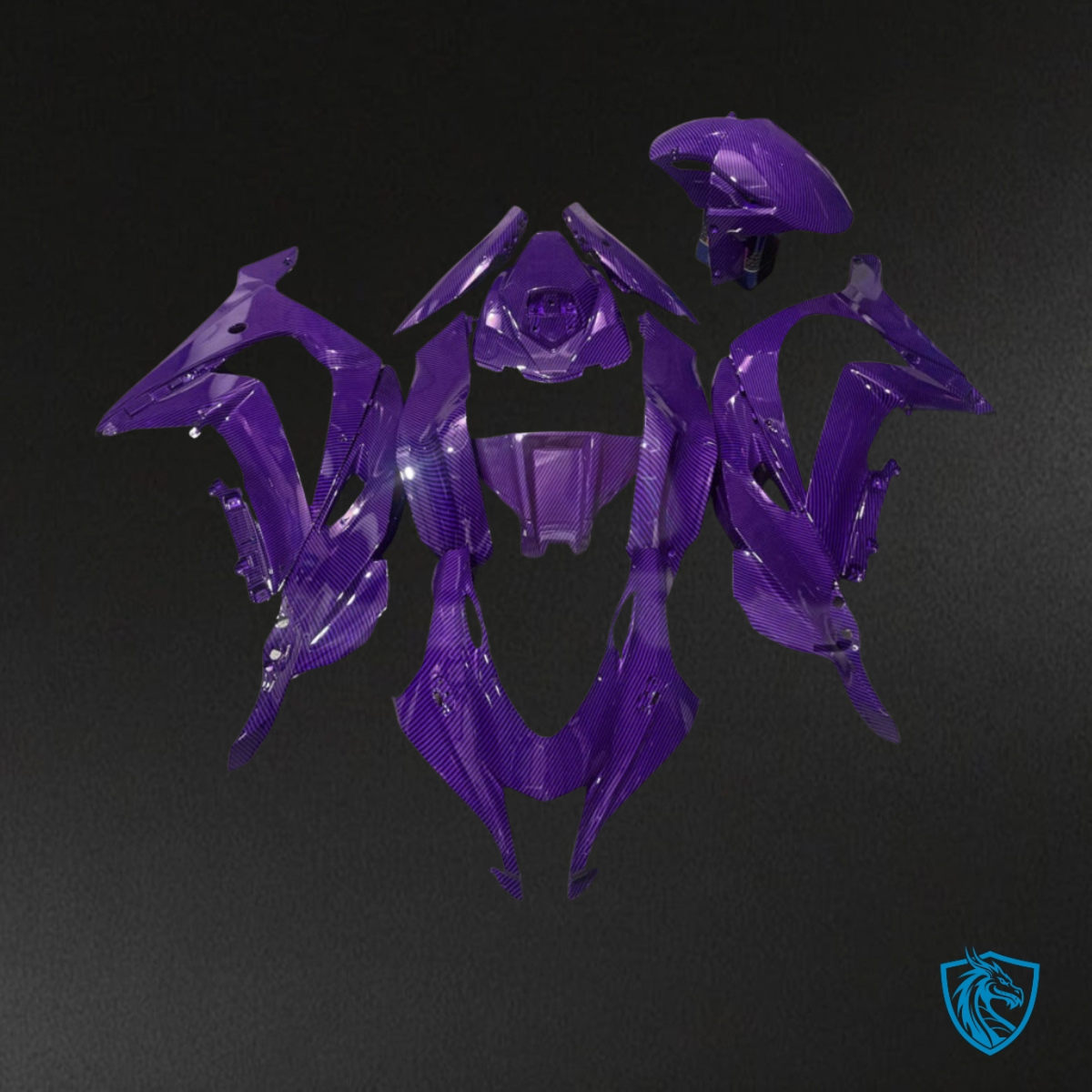 Kawasaki ZX10R (2016-2020) Gloss Purple Carbon Fiber Fairing Kit - Aftermarket ABS Bodywork