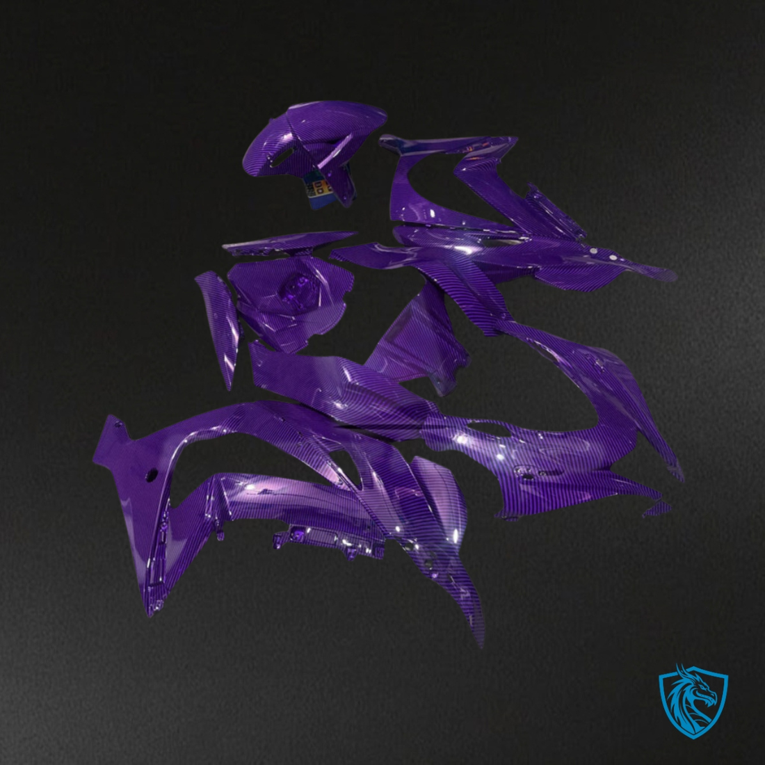 Kawasaki ZX10R (2016-2020) Gloss Purple Carbon Fiber Fairing Kit - Aftermarket ABS Bodywork
