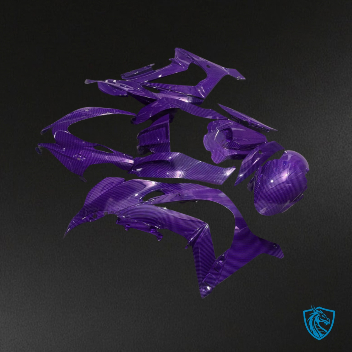 Kawasaki ZX10R (2016-2020) Gloss Purple Carbon Fiber Fairing Kit - Aftermarket ABS Bodywork