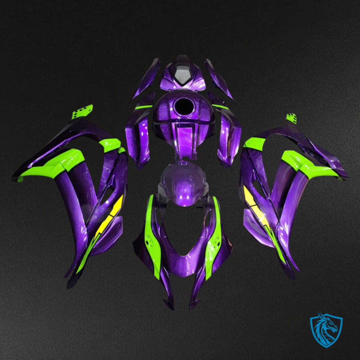 Kawasaki ZX10R (2016-2020) Gloss Purple & Green Fairing Kit | ABS Bodywork