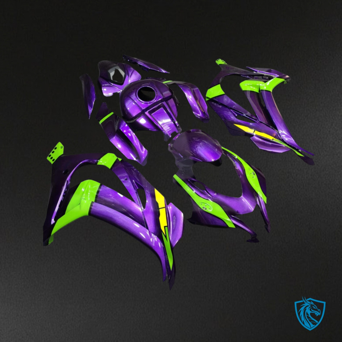 Kawasaki ZX10R (2016-2020) Gloss Purple & Green Fairing Kit | ABS Bodywork