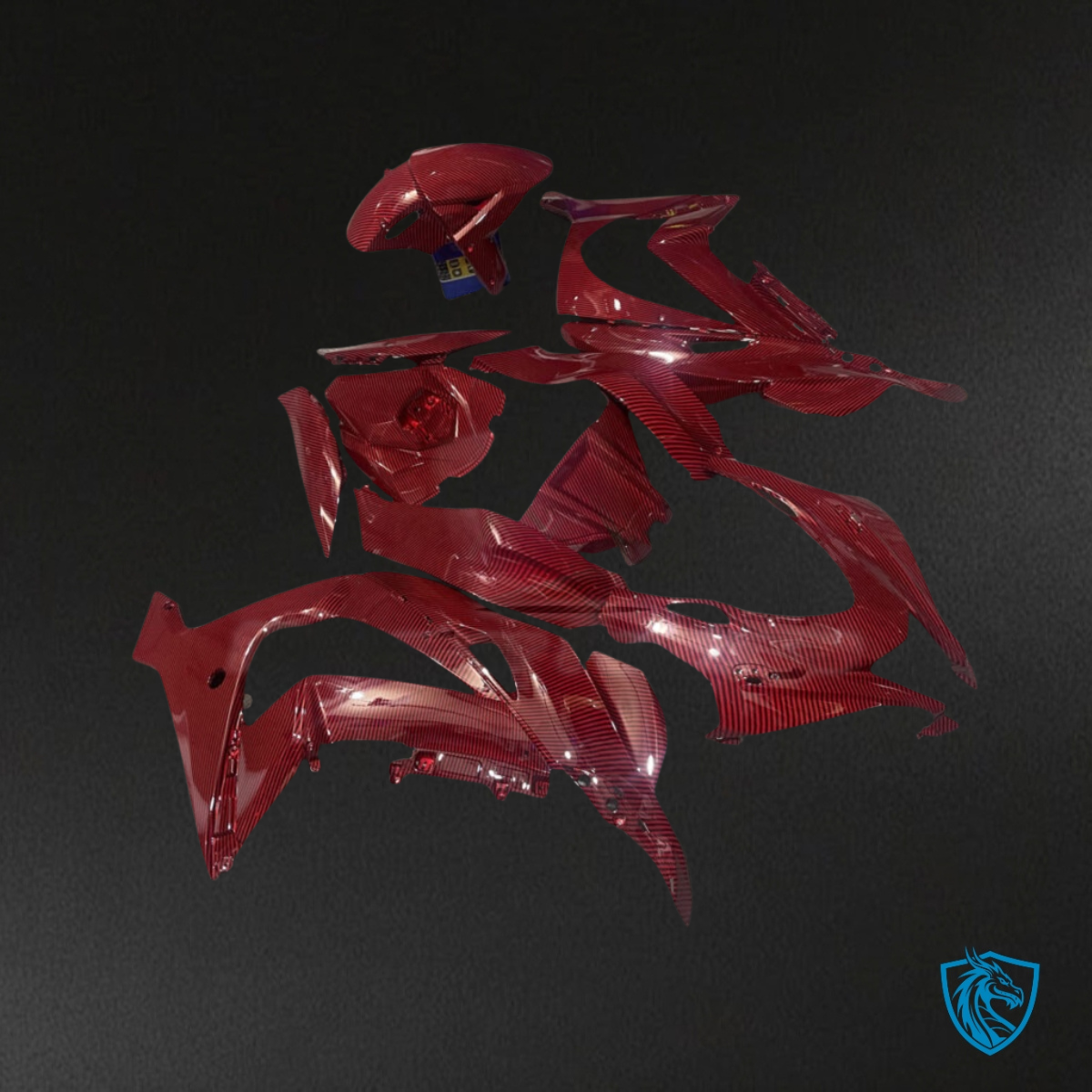 Kawasaki ZX10R (2016-2020) Gloss Red Carbon Fiber Style - Custom ABS Fairing Kit