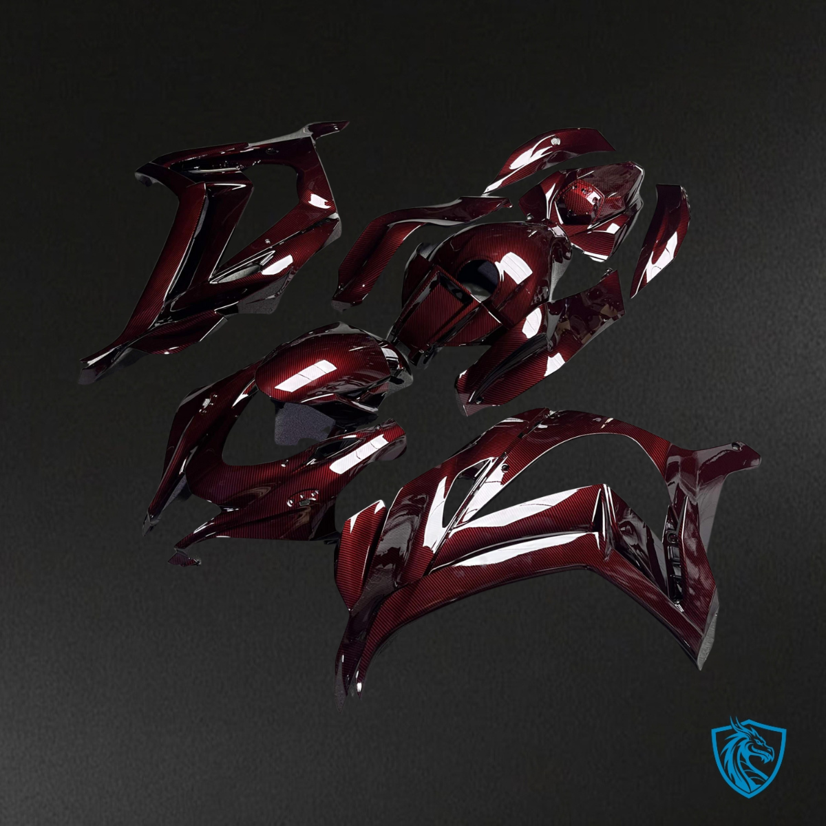 Kawasaki ZX10R (2016-2020) Gloss Red Carbon Fiber - MERGEment Motorcycle Fairings Kit