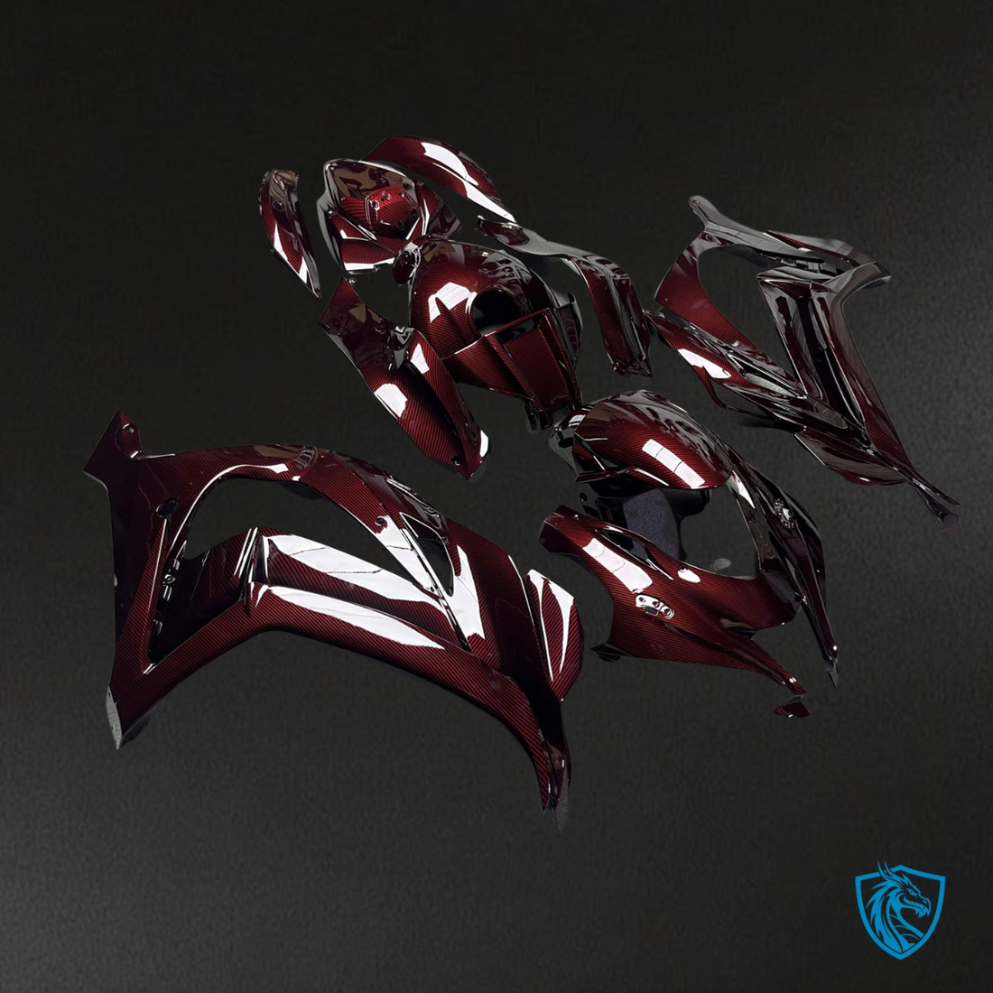 Kawasaki ZX10R (2016-2020) Gloss Red Carbon Fiber - MERGEment Motorcycle Fairings Kit