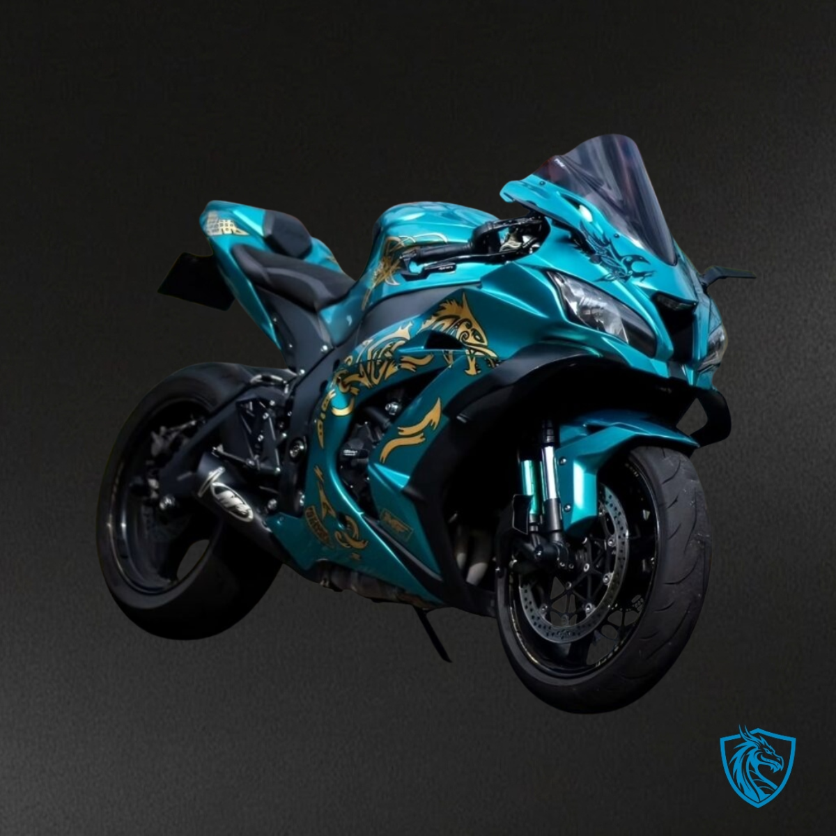 Kawasaki ZX10R (2016-2020) Gloss Teal & Gold Fairing Kit - Aftermarket ABS Bodywork