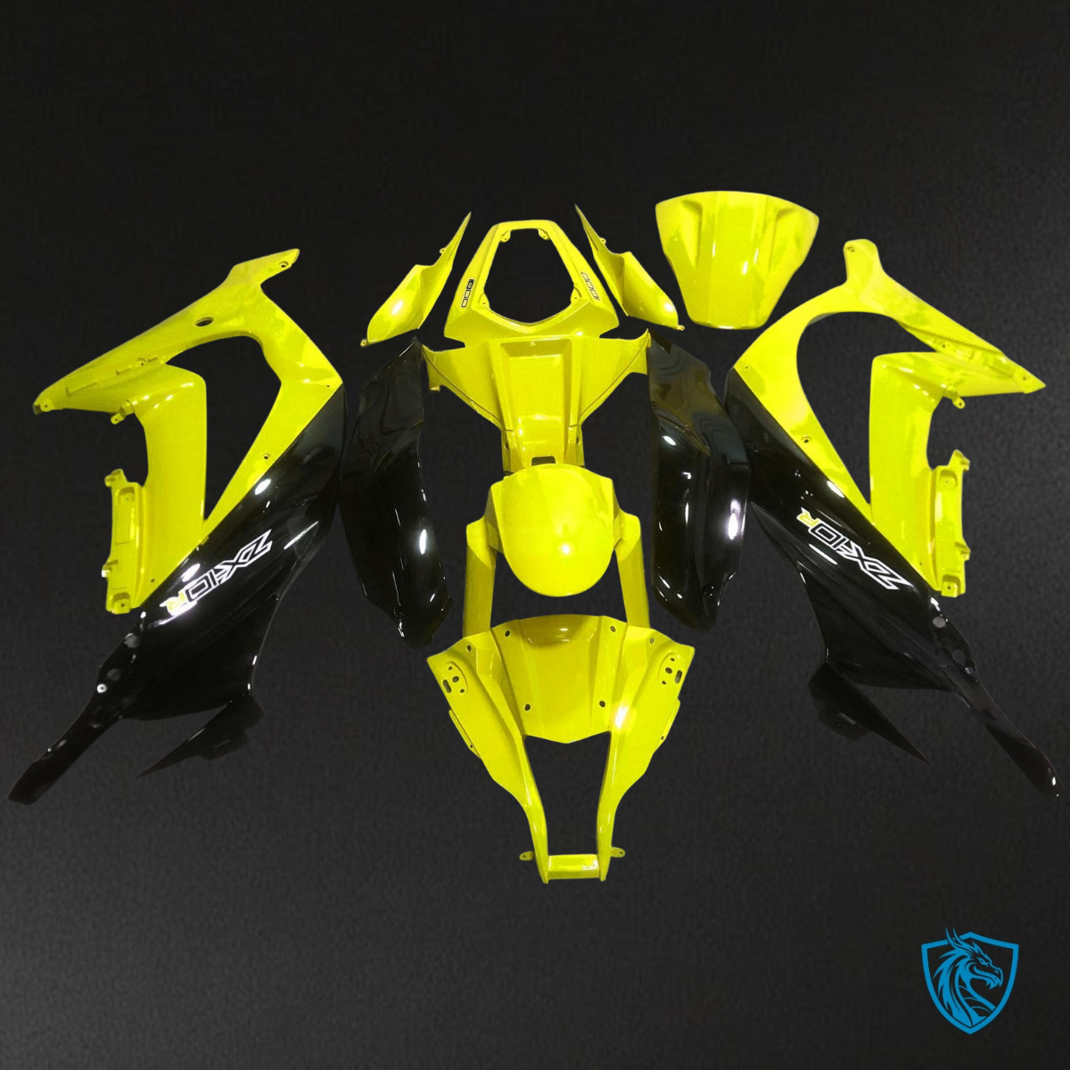 Kawasaki ZX10R (2016-2020) Gloss Yellow & Black Fairing Kit | ABS Bodywork